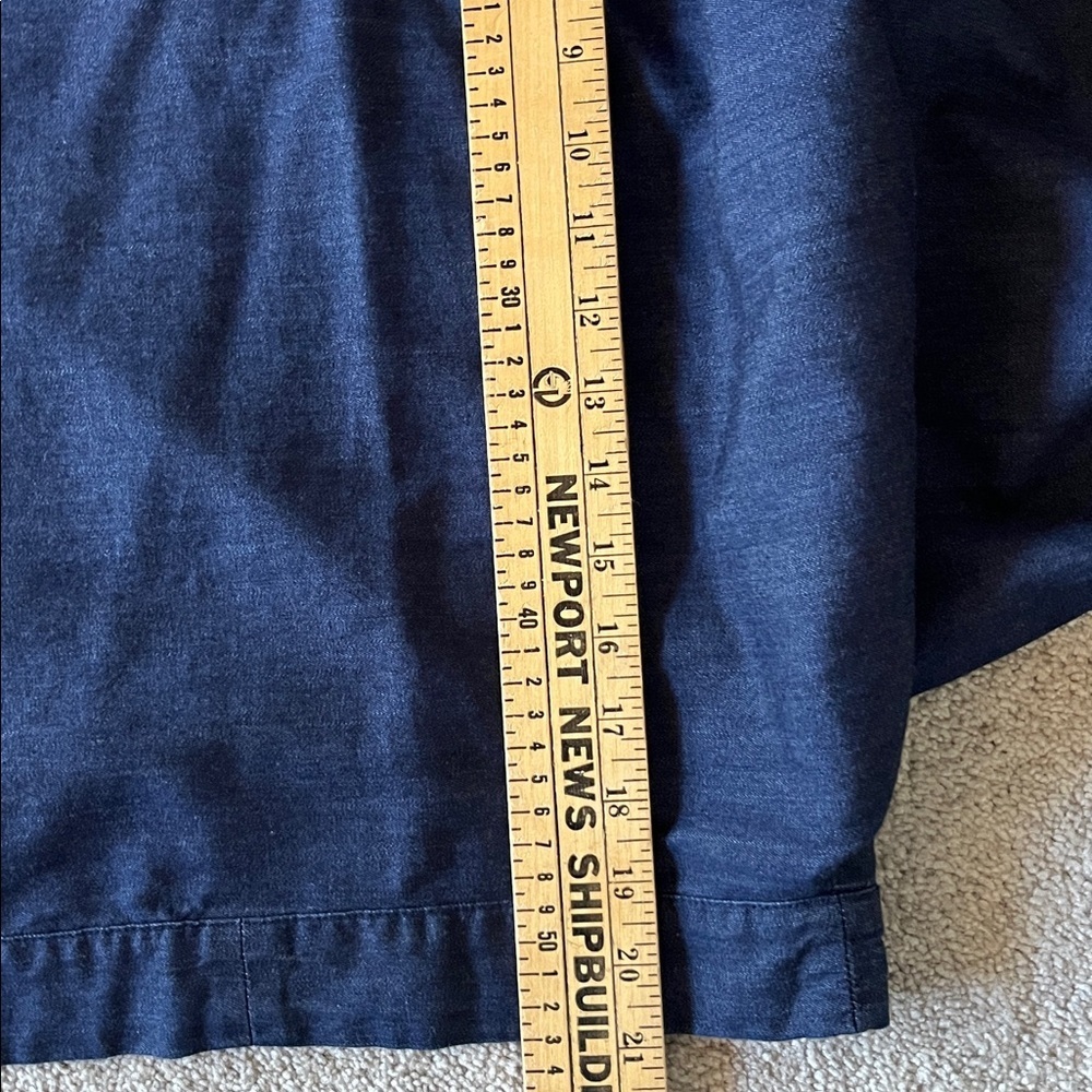 Nanette Lepore Dolman Blue Denim Cotton Bubble Sleeve Top Size Medium - Picture 7 of 9
